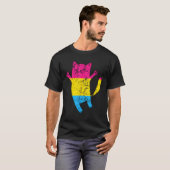 T-shirt Happy Cat Pansexual Flag (Devant entier)