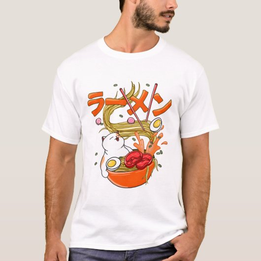 T-shirt Happy Cat Ramen (Devant)