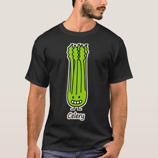 T-shirt Happy Celery Stalk Bunch green fiber vegetable (Devant)