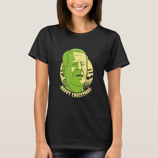 T-shirt Happy Christmas Frankenstein (Devant)