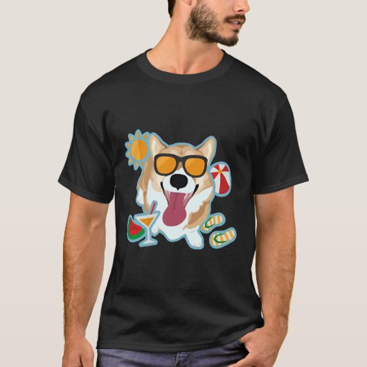 T-shirt Happy Corgi été (Devant)