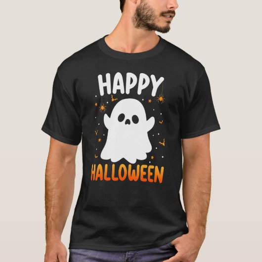 T-shirt Happy Costume Halloween Éffrayant Boo Ghost Spider (Devant)