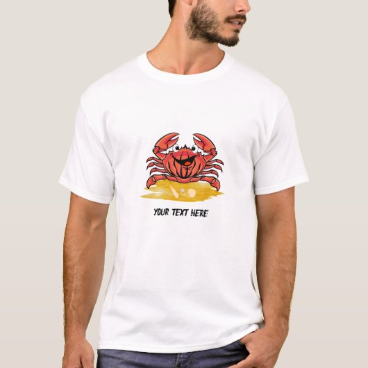 T-SHIRT HAPPY CRAB, (ÉDITABLE) (Devant)