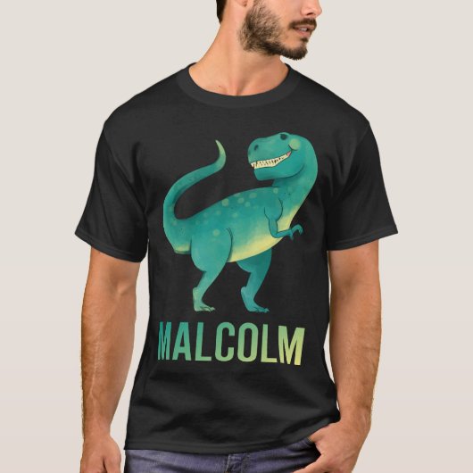 T-shirt Happy Dinosaur - Nom du Malcolm (Devant)
