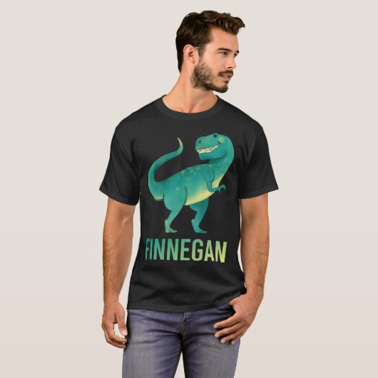 T-shirt Happy Dinosaur - Nom Finnegan (Devant entier)