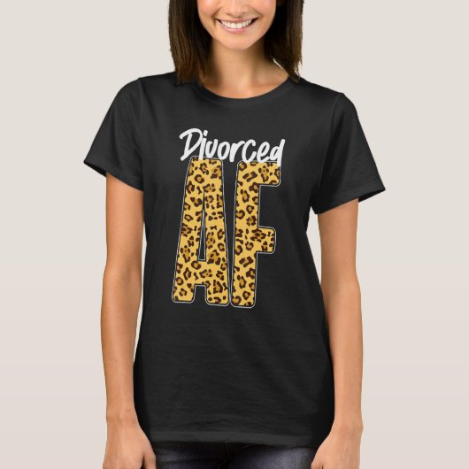 T-shirt Happy Divorce Party Leopard Cheetah Divorced Af (Devant)