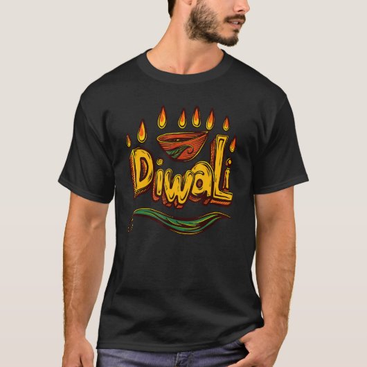 T-shirt Happy Diwali Diwali Lights (Devant)