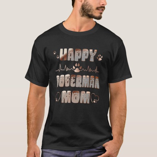 T-shirt Happy Doberman Mom (Devant)