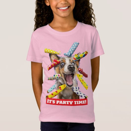 T-Shirt Happy Dog Party Blowers (Devant)