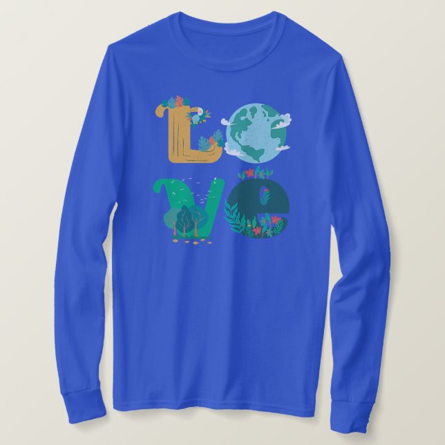 T-shirt Happy Earth Day Cute LOVE Environmental Science (Design devant)