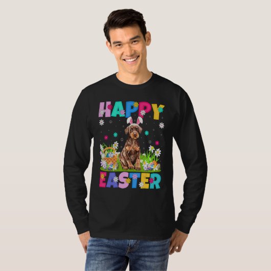 T-shirt Happy Easter Bunny Doberman Pinscher Dog Easter Su (Devant entier)