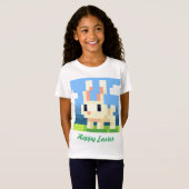 T-Shirt Happy Easter bunny pixels, shirt, Pixel Art (Devant entier)
