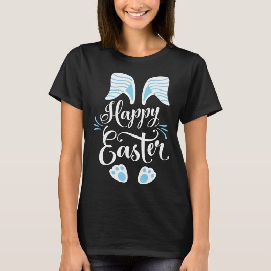 T-shirt Happy Easter Bunny Rabbit Face Easter Day Men Boys (Devant)