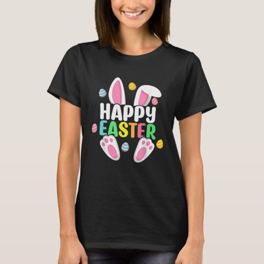 T-shirt Happy Easter Bunny Rabbit Face Funny Easter Day Wo (Devant)