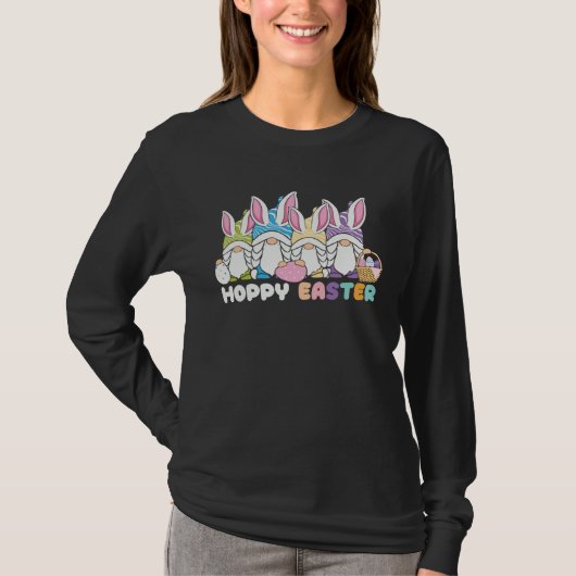 T-shirt Happy Easter Bunny Rabbit Gnomes Easter Day Egg Hu (Devant)