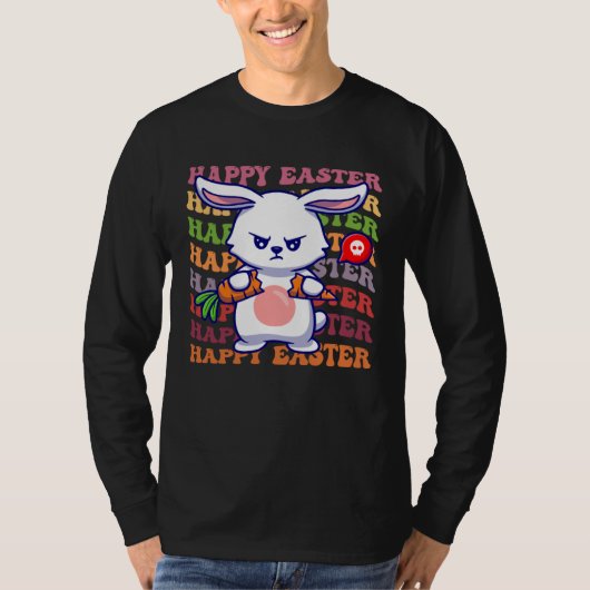 T-shirt Happy Easter Bunny Rainbow Rabbit  Easter Egg Hunt (Devant)