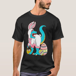 T-shirt Happy Easter Bunny T Rex With Eggs Busket