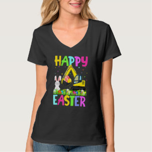 T-shirt Happy Easter Construction Camion Oeufs Bunny Hunt