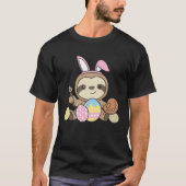 T-shirt Happy Easter Cute Sloth For Easter With Easter Egg (Devant)