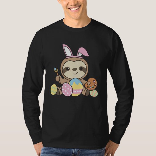 T-shirt Happy Easter Cute Sloth For Easter With Easter Egg (Devant)