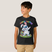 T-shirt Happy Easter Dabbing Bunny with Sunglasses (Devant entier)