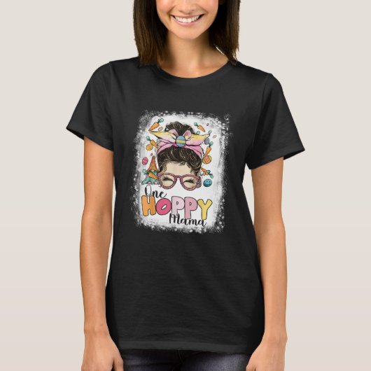 T-shirt Happy Easter Day 2023 One Hoppy Mama Bunny Easter (Devant)