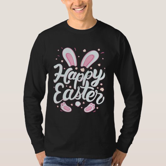 T-shirt Happy Easter Day Bunny Rabbit Spring Graphic for W (Devant)