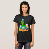 T-shirt Happy Easter Day Rex Saurus Dinosaur Bunny Eggs To (Devant entier)