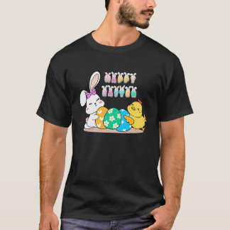 T-shirt happy easter eggs egg bunny chick