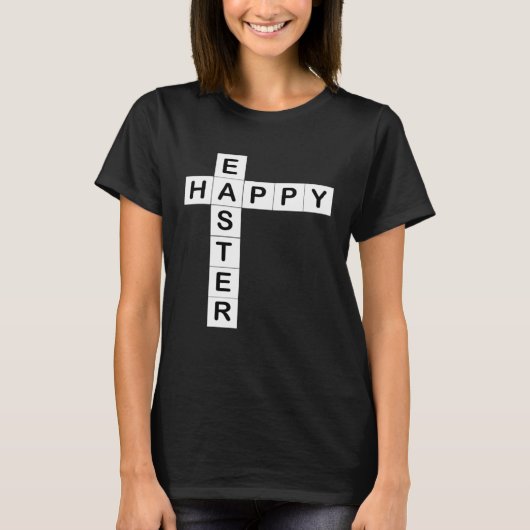T-shirt Happy Easter for  of Crosswords Puzzles Him Her (Devant)