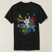 T-shirt Happy Easter Night Bunny Easter Eggs  (Design devant)