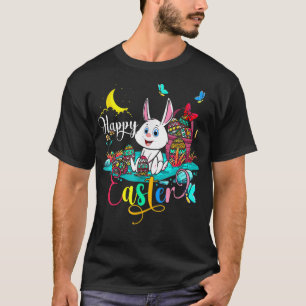 T-shirt Happy Easter Night Bunny Easter Eggs 