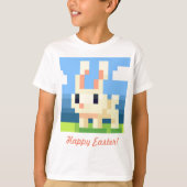 T-shirt Happy Easter pixel bunny shirt/shirt, Pixel Art (Devant)