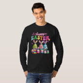 T-shirt Happy Easter  Rabit Eggs Retro Groovy Bunny Easter (Devant entier)