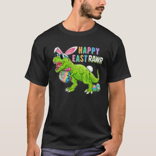 T-shirt Happy Eastrawr Rex Dinosaur Easter Bunny Egg Costu (Devant)