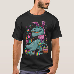 T-shirt Happy Eastrawr T Rex Dinosaur Easter Bunny Egg Cel