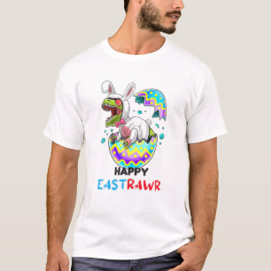 T-shirt Happy Eastrawr T Rex Dinosaur Easter Bunny Egg Cos