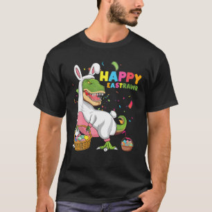 T-shirt Happy Eastrawr T Rex Dinosaur Easter Bunny Egg Cos