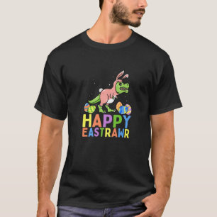 T-shirt Happy Eastrawr T Rex Dinosaur Easter Bunny Egg Cos