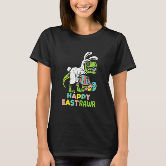 T-shirt Happy Eastrawr Trex Easter Bunny Egg Dinosau drôle (Devant)