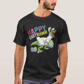 T-shirt Happy Easttrawr T Rex Dinosaur Easter Bunny Egg (Devant)
