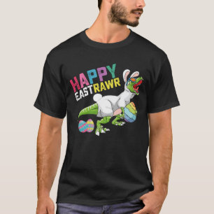 T-shirt Happy Easttrawr T Rex Dinosaur Easter Bunny Egg
