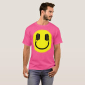 T-shirt Happy Face Casques Dj Edm Music (Devant entier)