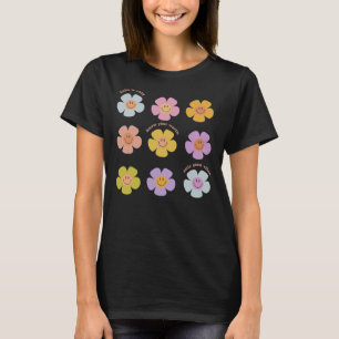 T-shirt Happy Face Flower Daisy Indie Esthétique Pour
