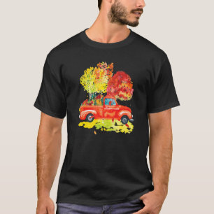 T-shirt Happy Fall Truck Arbres d'automne et Feuilles en c