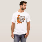 T-shirt Happy Fall Y’all Automne Mason Jar Design (Devant entier)