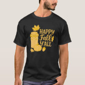 T-shirt Happy Fall Y’all Automne Mason Jar Design (Devant)