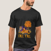 T-shirt Happy Fall Y tous les chats Lover Automne Citrouil (Devant)