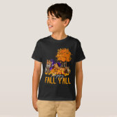 T-shirt Happy Fall Y'all Cats Lover Automne Citrouille Map (Devant entier)
