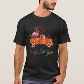 T-shirt Happy Fall Yall Chemise Citrouille Truck Flamant r (Devant)